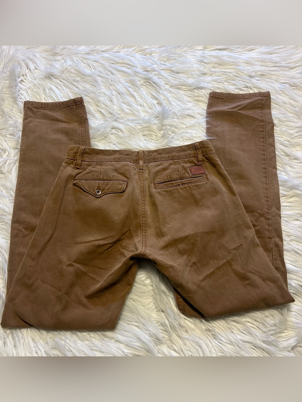FREENOTE cloth Men's Brown Chino Pants with Back Pocket Detail